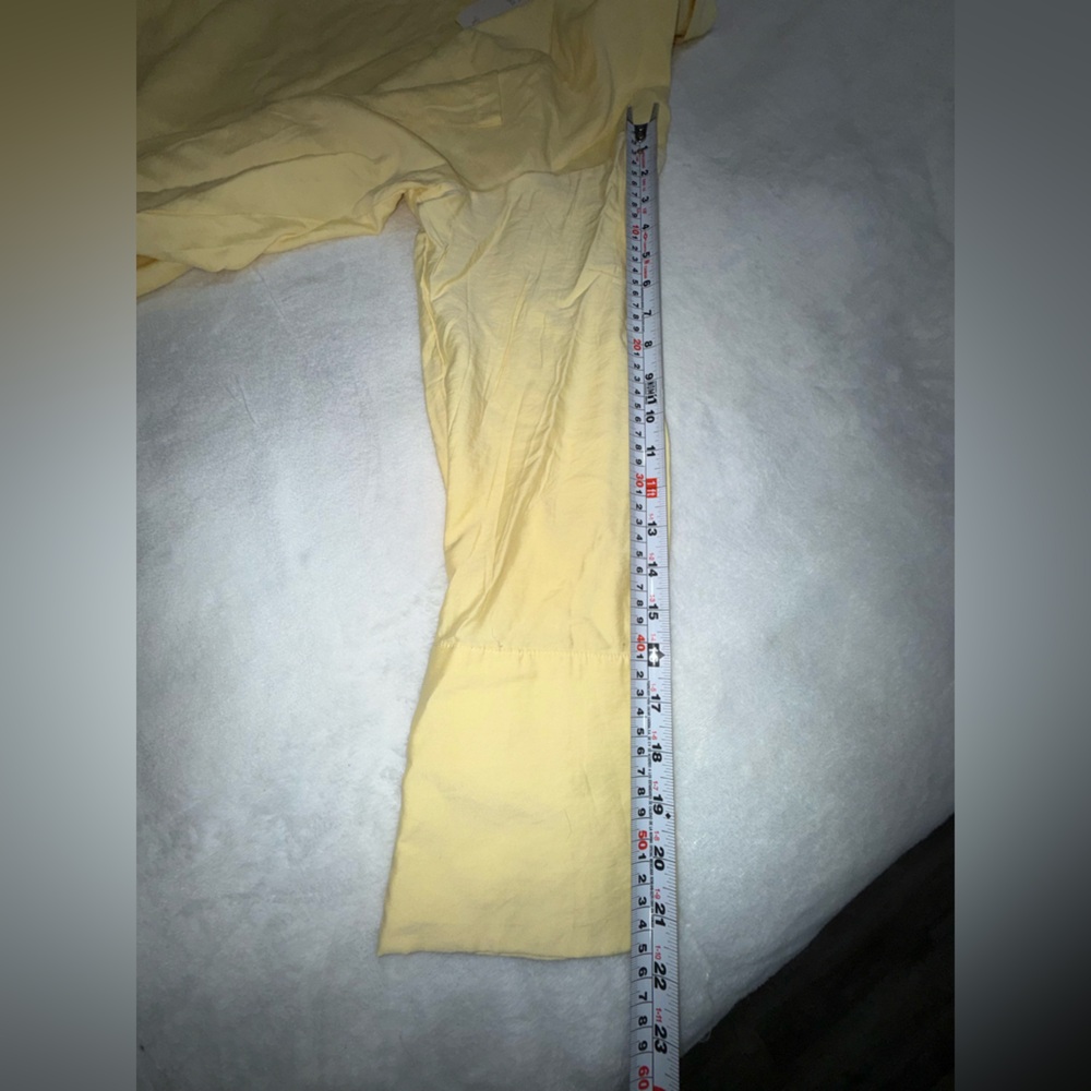 Rumours Yellow Button-Up Blouse S | Bamboo Blend Oversized Shirt Chic Minimalis - Picture 11 of 13